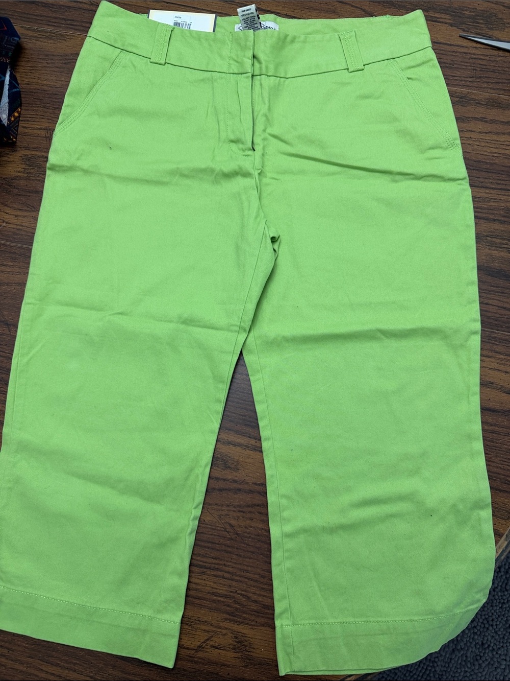 Steve & Barry's Bright Lime Green Women's Pants with Floral Lining